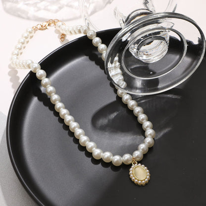 Sweet Water Droplets Imitation Pearl Alloy Beaded Plating Women's Pendant Necklace