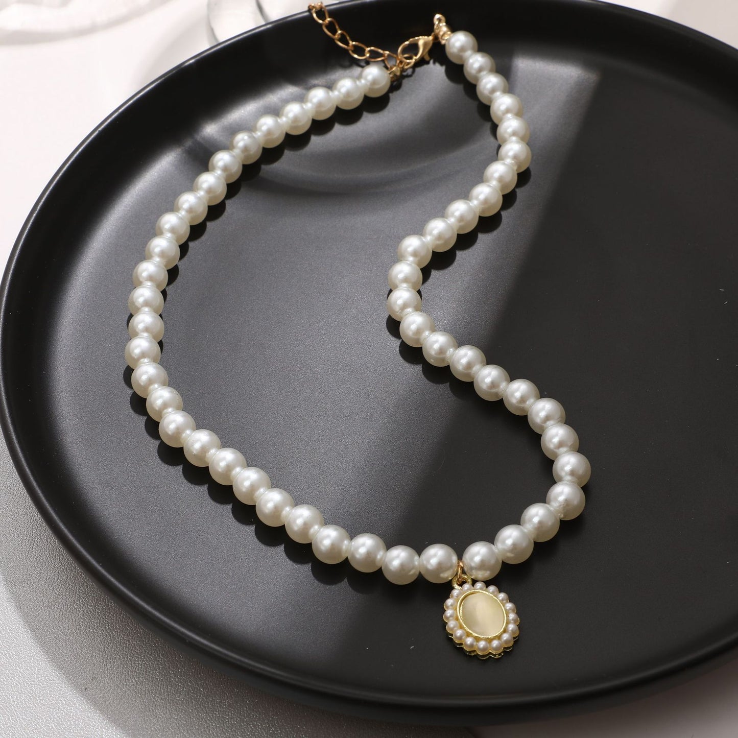 Sweet Water Droplets Imitation Pearl Alloy Beaded Plating Women's Pendant Necklace