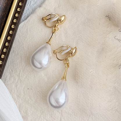 1 Pair Classic Style Korean Style Geometric Imitation Pearl Alloy Gold Plated Drop Earrings