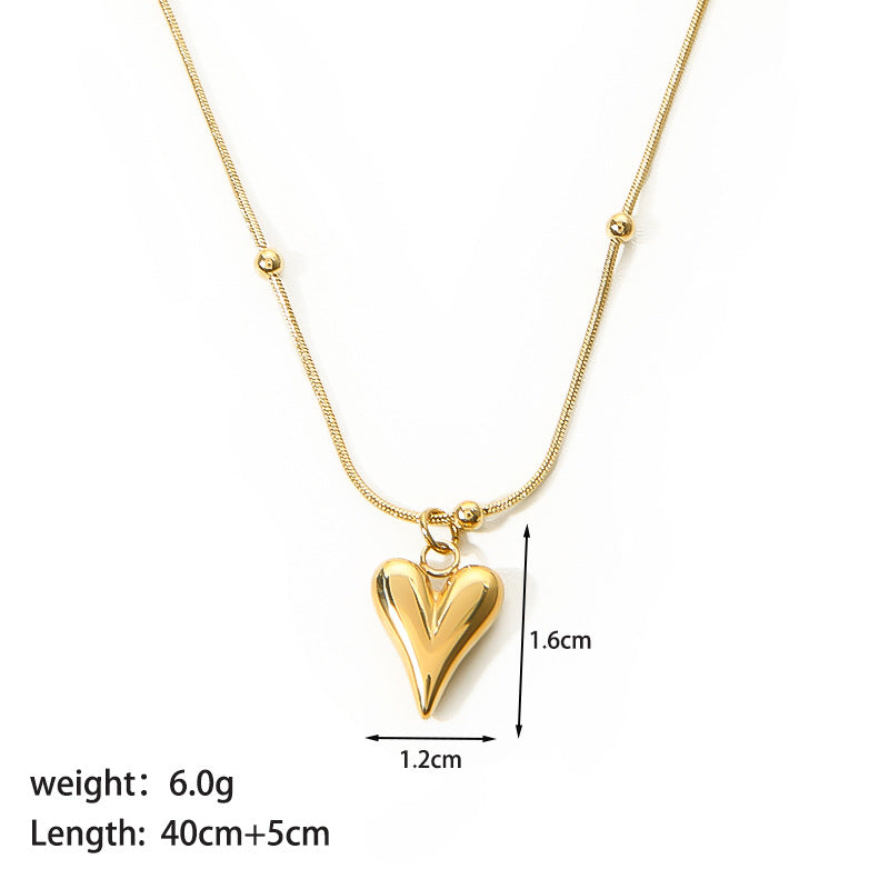 Simple Style Heart Shape Stainless Steel Plating 18k Gold Plated Bracelets Necklace