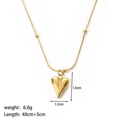 Simple Style Heart Shape Stainless Steel Plating 18k Gold Plated Bracelets Necklace