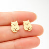 1 Pair Ig Style Simple Style Classic Style Cat Polishing Plating Stainless Steel 18k Gold Plated Ear Studs