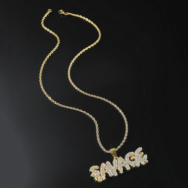 Hip-hop Letter Zircon Alloy Wholesale Pendant Necklace