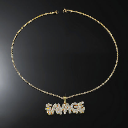 Hip-hop Letter Zircon Alloy Wholesale Pendant Necklace