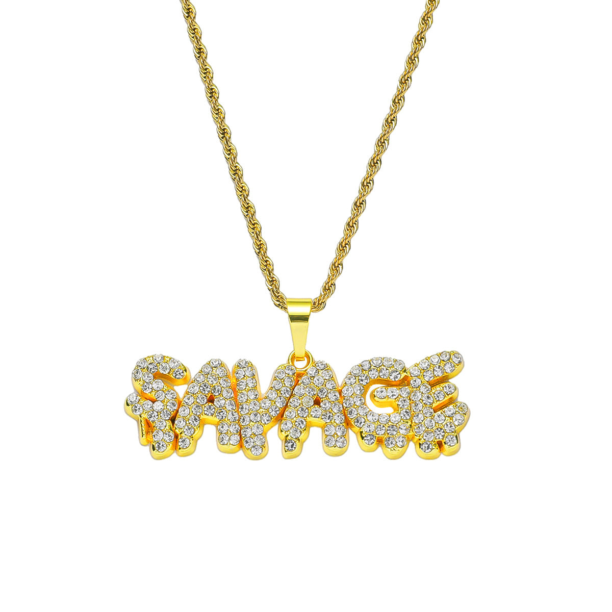 Hip-hop Letter Zircon Alloy Wholesale Pendant Necklace