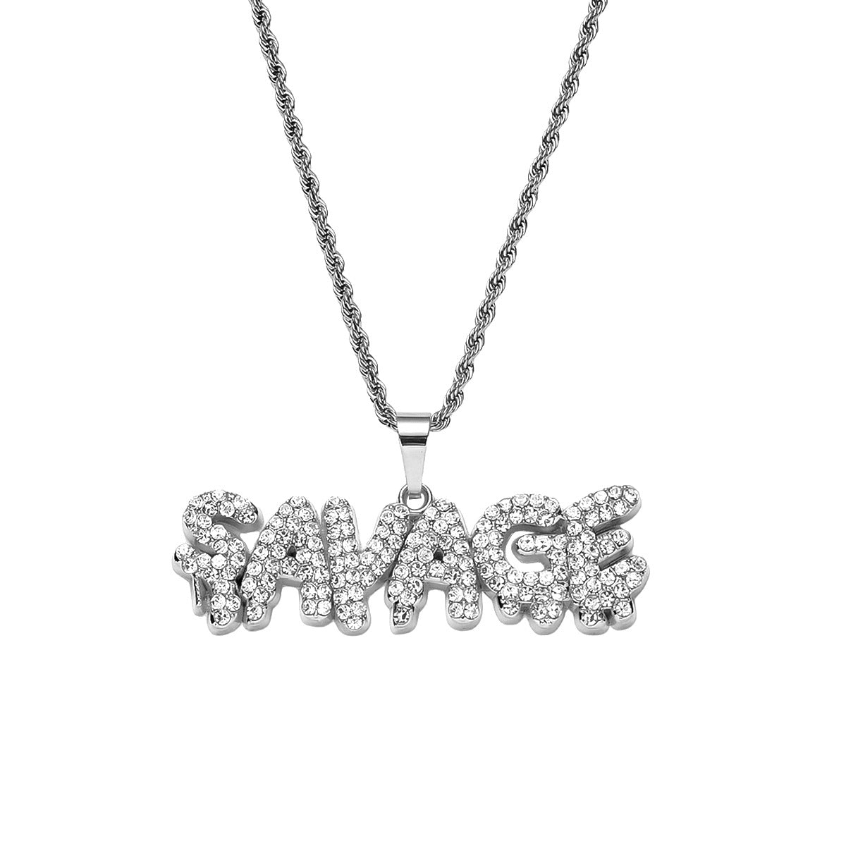 Hip-hop Letter Zircon Alloy Wholesale Pendant Necklace