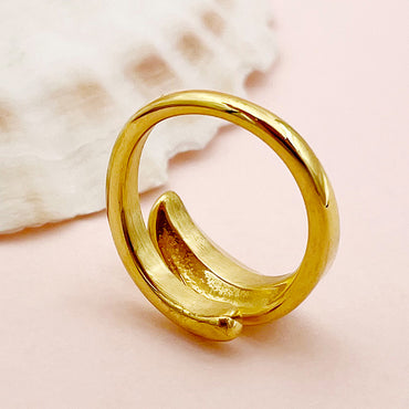 Casual Simple Style Roman Style Irregular Stainless Steel Plating Gold Plated Rings