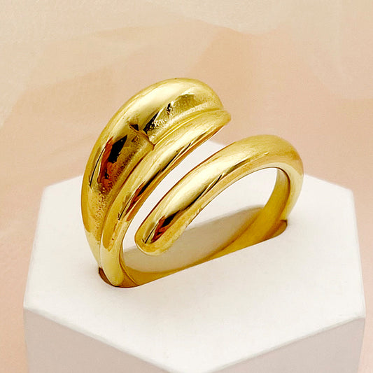 Casual Simple Style Roman Style Irregular Stainless Steel Plating Gold Plated Rings