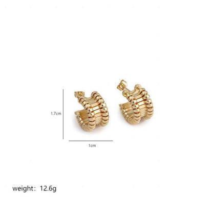 1 Pair Modern Style Classic Style C Shape Plating Copper 18k Gold Plated White Gold Plated Ear Studs