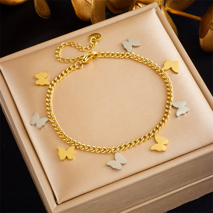 Simple Style Tree Titanium Steel Plating 18k Gold Plated Bracelets