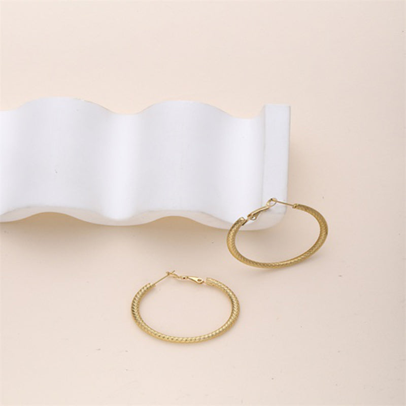 1 Piece Simple Style Solid Color Plating Stainless Steel 18k Gold Plated Earrings