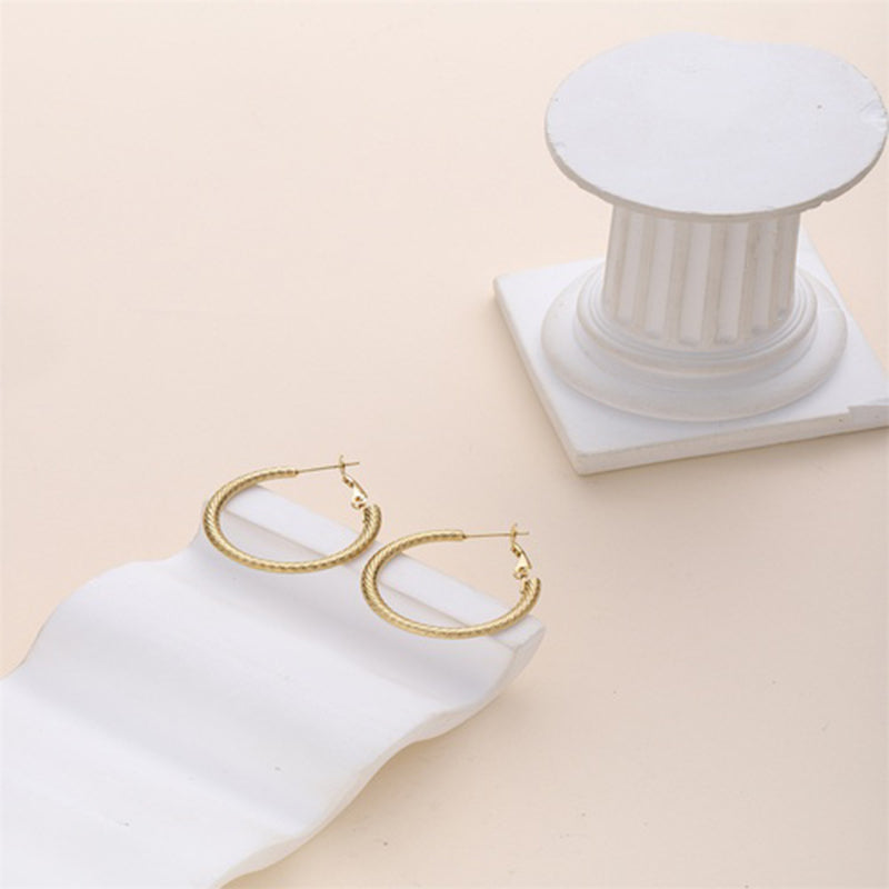 1 Piece Simple Style Solid Color Plating Stainless Steel 18k Gold Plated Earrings