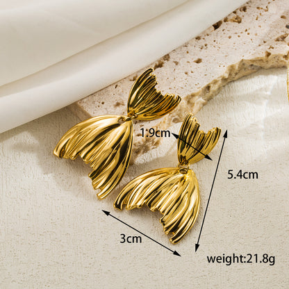 1 Pair Ig Style Simple Style Leaves Flower Plating Stainless Steel Ear Studs