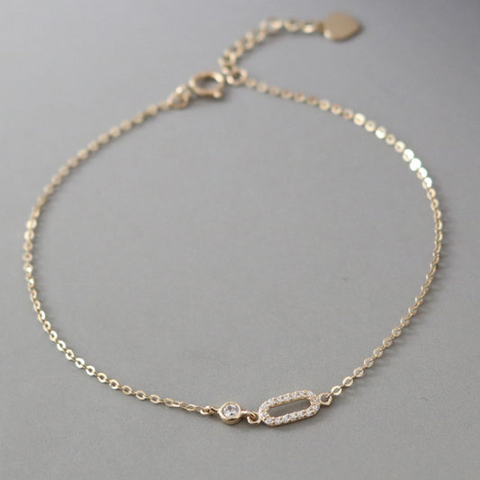 Simple Style Classic Style Solid Color Sterling Silver Bracelets