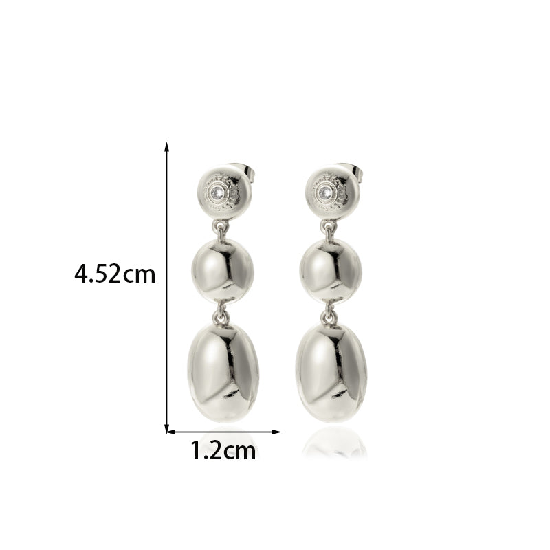 1 Pair Simple Style Classic Style Round Copper Drop Earrings