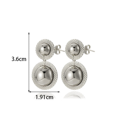 1 Pair Simple Style Classic Style Round Copper Drop Earrings