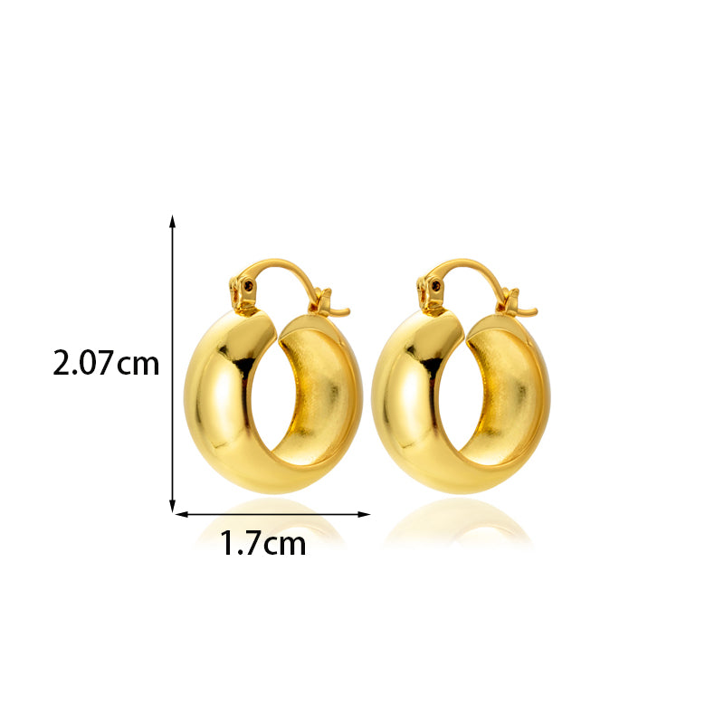 1 Pair Retro French Style Simple Style Round Inlay Copper Zircon Earrings