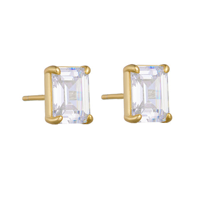 1 Pair Ig Style Modern Style Geometric Square Plating Inlay Sterling Silver Zircon 14k Gold Plated Rhodium Plated Ear Studs