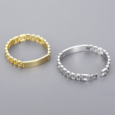 Hip-hop Geometric Solid Color Titanium Steel Plating Bracelets