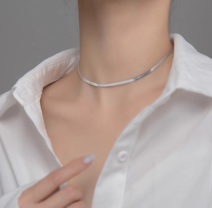 Simple Style Classic Style Solid Color Sterling Silver Necklace