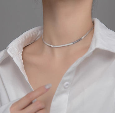Simple Style Classic Style Solid Color Sterling Silver Necklace