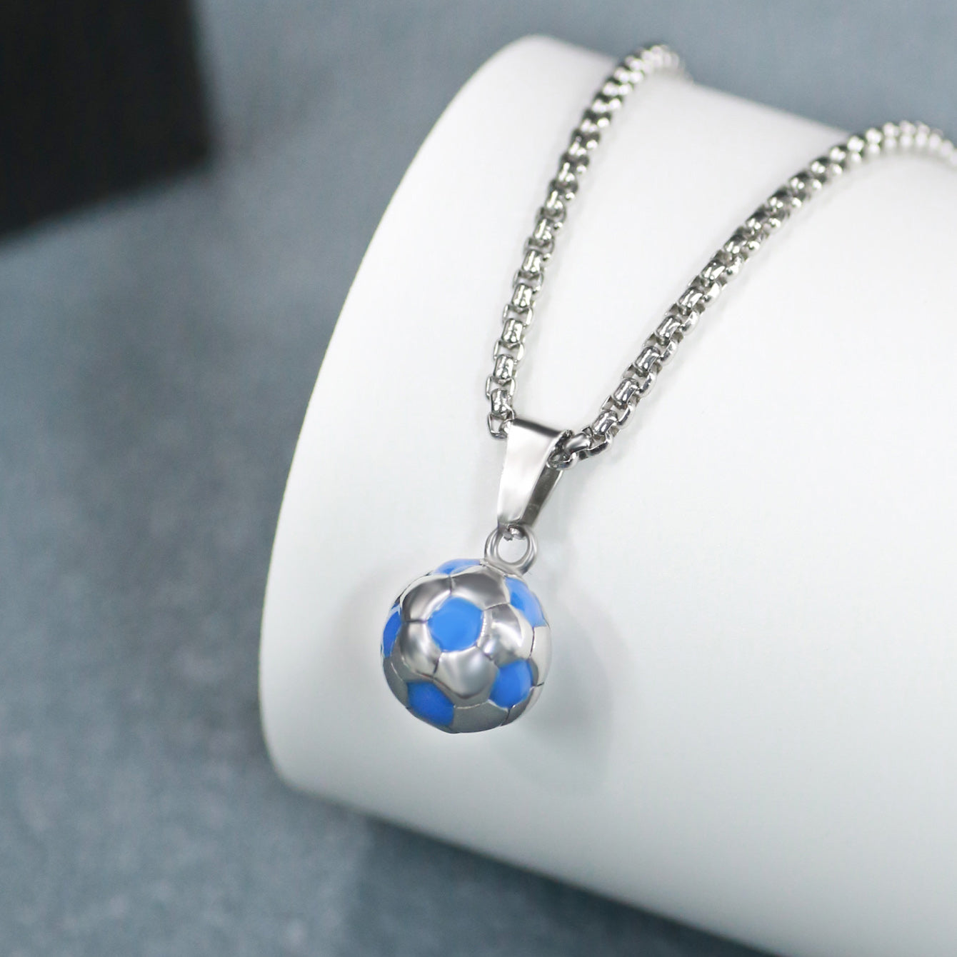 Casual Basketball Football Stainless Steel Enamel Unisex Pendant Necklace