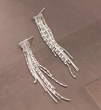 1 Pair Simple Style Classic Style Geometric Sterling Silver Drop Earrings