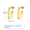 1 Pair Simple Style Classic Style Solid Color Polishing Plating Stainless Steel 18k Gold Plated Earrings