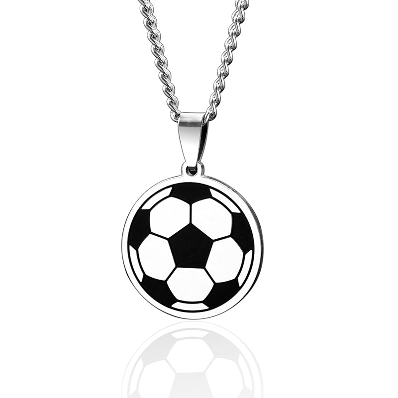 Wholesale Hip-hop Simple Style Football Stainless Steel Pendant Necklace