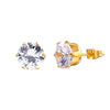 1 Pair Hip-hop Solid Color Inlay Stainless Steel Zircon Ear Studs