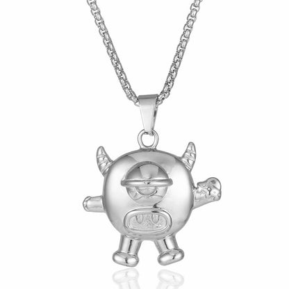 Hip-hop Solid Color Stainless Steel Polishing Pendant Necklace