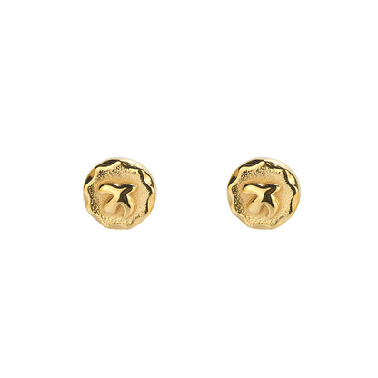 1 Pair Simple Style Commute Solid Color Plating Titanium Steel Gold Plated Ear Studs