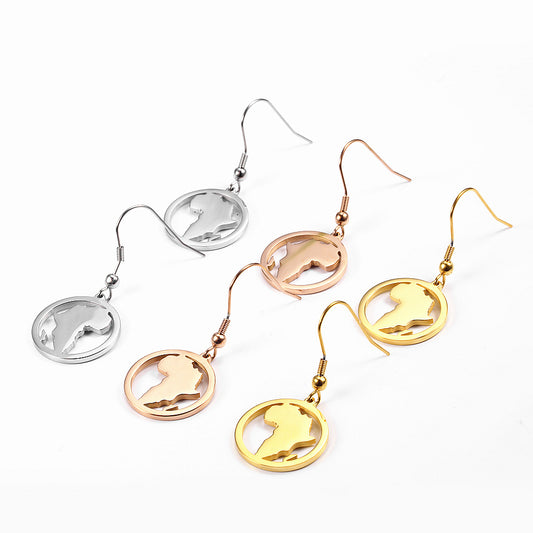 1 Pair Simple Style Commute Solid Color Plating Titanium Steel Gold Plated Drop Earrings