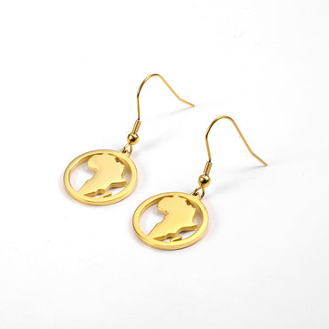 1 Pair Simple Style Commute Solid Color Plating Titanium Steel Gold Plated Drop Earrings