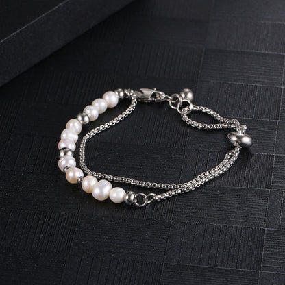 Simple Style Classic Style Solid Color Stainless Steel Irregular Bracelets