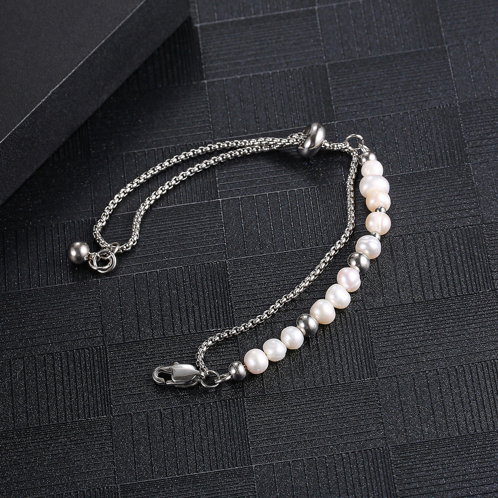 Simple Style Classic Style Solid Color Stainless Steel Irregular Bracelets