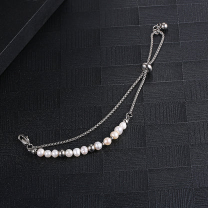 Simple Style Classic Style Solid Color Stainless Steel Irregular Bracelets