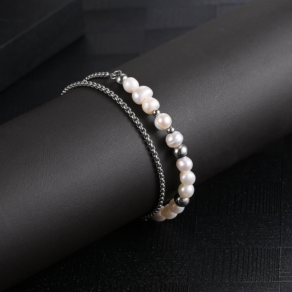 Simple Style Classic Style Solid Color Stainless Steel Irregular Bracelets