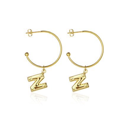 1 Pair Simple Style Commute Letter Plating Titanium Steel Gold Plated Drop Earrings