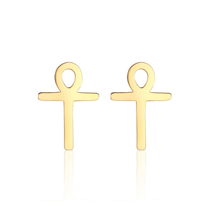 1 Pair Hip-hop Solid Color Plating Titanium Steel Gold Plated Ear Studs