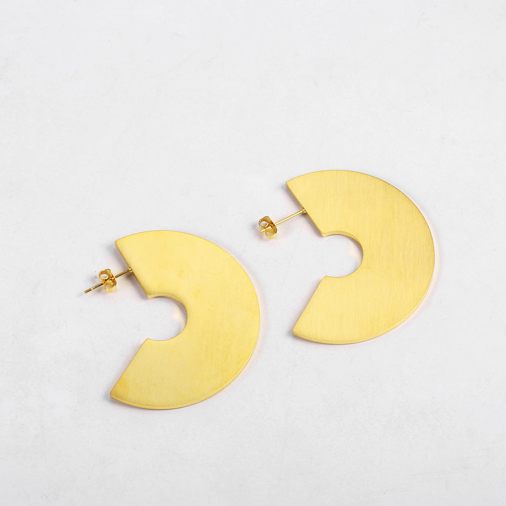 1 Pair Simple Style Classic Style Solid Color Plating Titanium Steel Gold Plated Ear Studs