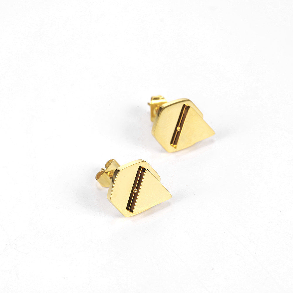 1 Pair Simple Style Classic Style Heart Shape Plating Stainless Steel Gold Plated Ear Studs