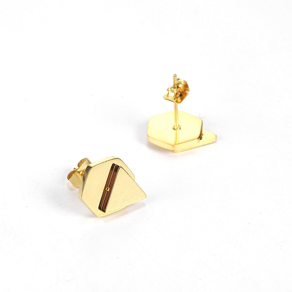 1 Pair Simple Style Classic Style Heart Shape Plating Stainless Steel Gold Plated Ear Studs