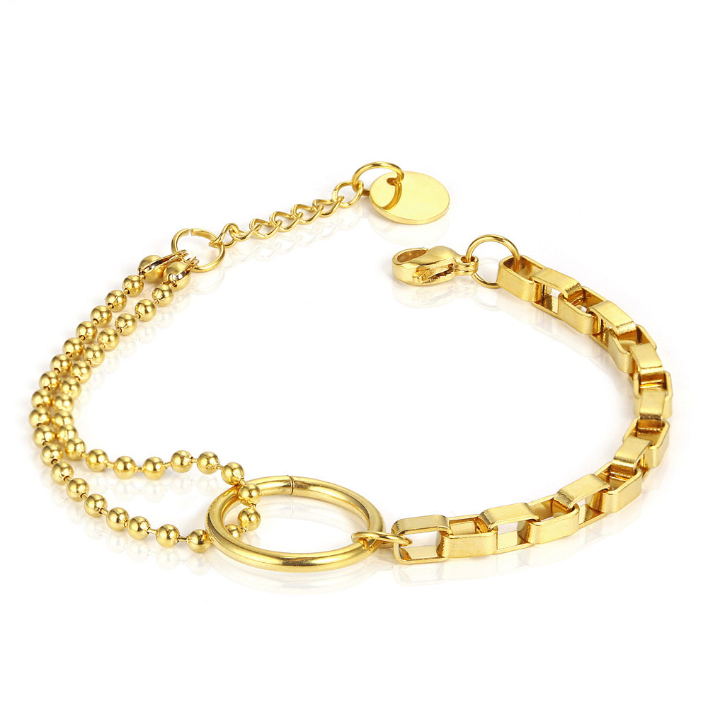 Simple Style Solid Color Stainless Steel Plating Gold Plated Bracelets