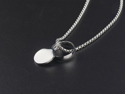 Simple Style Commute Solid Color Stainless Steel Polishing Pendant Necklace