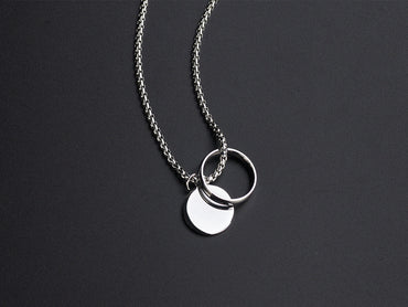 Simple Style Commute Solid Color Stainless Steel Polishing Pendant Necklace