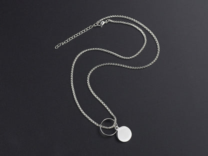 Simple Style Commute Solid Color Stainless Steel Polishing Pendant Necklace