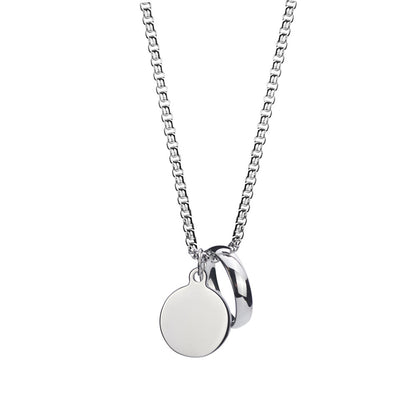 Simple Style Commute Solid Color Stainless Steel Polishing Pendant Necklace