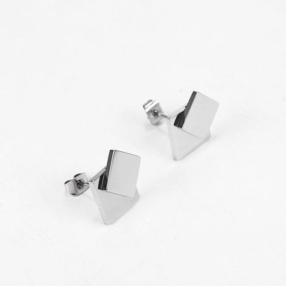 1 Pair Simple Style Solid Color Plating Stainless Steel Gold Plated Ear Studs