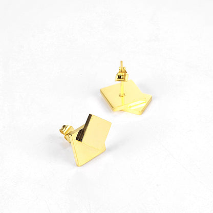 1 Pair Simple Style Solid Color Plating Stainless Steel Gold Plated Ear Studs